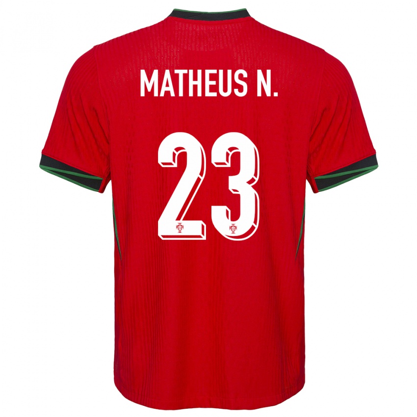Mænd Portugal Matheus Nunes #23 Rød Hjemmebane Spillertrøjer 24-26 Trøje T-Shirt