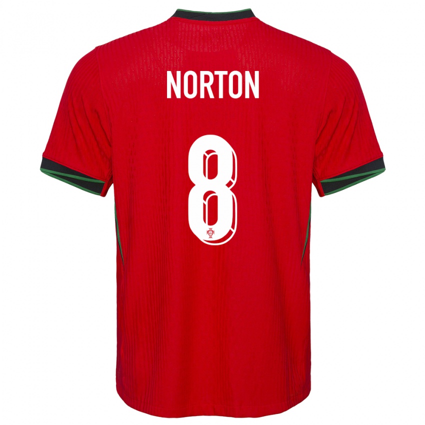 Mænd Portugal Andreia Norton #8 Rød Hjemmebane Spillertrøjer 24-26 Trøje T-Shirt