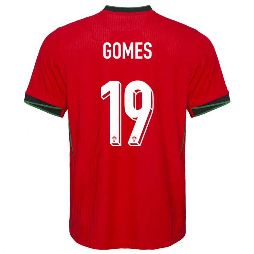 Mænd Portugal Diana Gomes #19 Rød Hjemmebane Spillertrøjer 24-26 Trøje T-Shirt