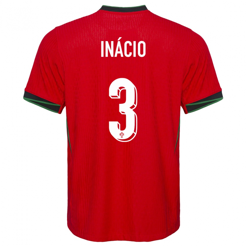 Mænd Portugal Goncalo Inacio #3 Rød Hjemmebane Spillertrøjer 24-26 Trøje T-Shirt