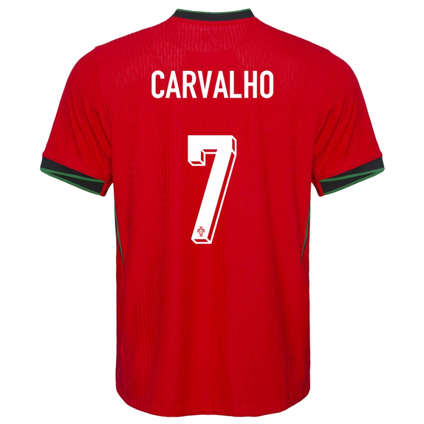 Mænd Portugal Fabio Carvalho #7 Rød Hjemmebane Spillertrøjer 24-26 Trøje T-Shirt