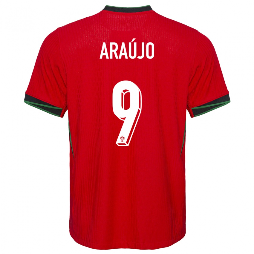 Mænd Portugal Henrique Araujo #9 Rød Hjemmebane Spillertrøjer 24-26 Trøje T-Shirt