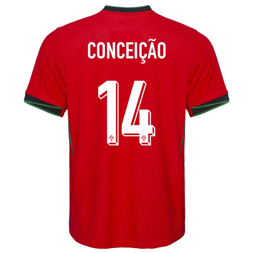 Mænd Portugal Rodrigo Conceicao #14 Rød Hjemmebane Spillertrøjer 24-26 Trøje T-Shirt