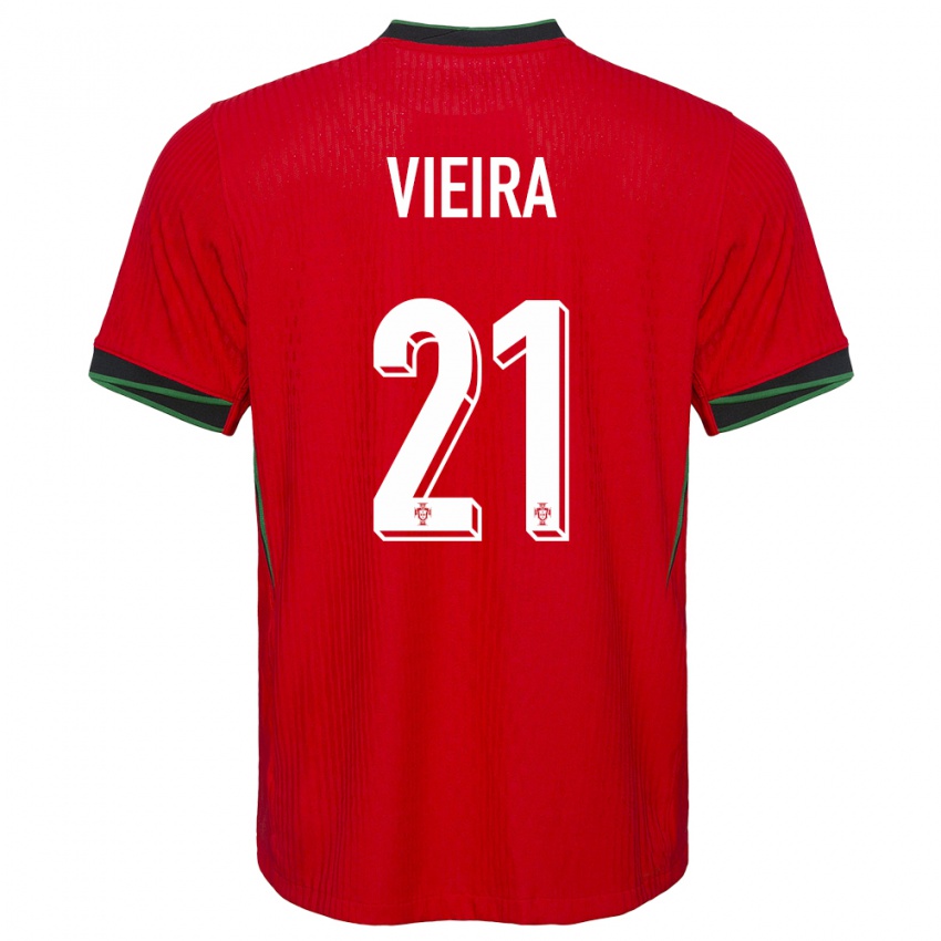 Mænd Portugal Fabio Vieira #21 Rød Hjemmebane Spillertrøjer 24-26 Trøje T-Shirt