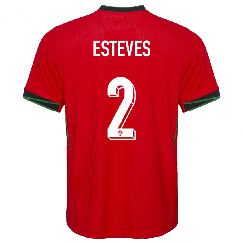 Mænd Portugal Goncalo Esteves #2 Rød Hjemmebane Spillertrøjer 24-26 Trøje T-Shirt