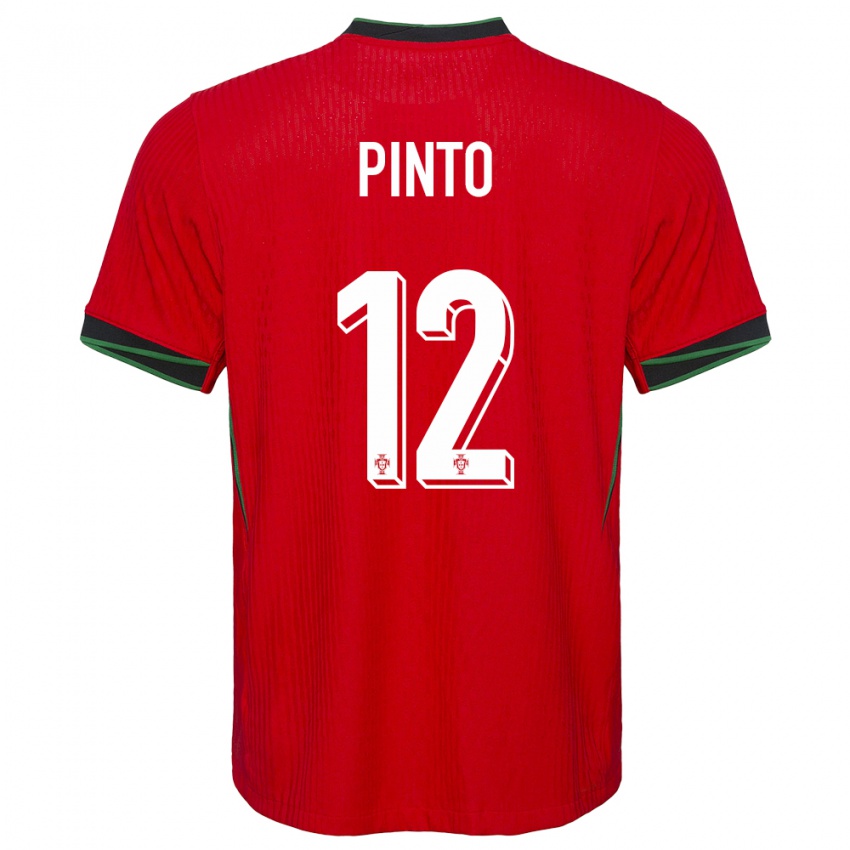 Mænd Portugal Diogo Pinto #12 Rød Hjemmebane Spillertrøjer 24-26 Trøje T-Shirt