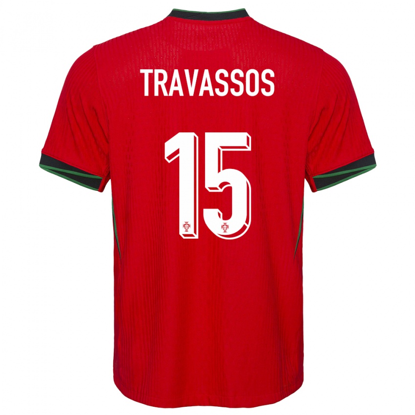 Mænd Portugal Diogo Travassos #15 Rød Hjemmebane Spillertrøjer 24-26 Trøje T-Shirt