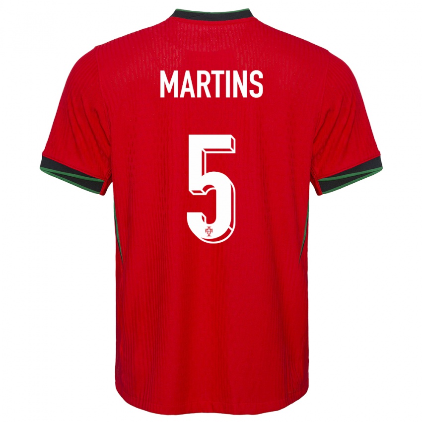 Mænd Portugal Leandro Martins #5 Rød Hjemmebane Spillertrøjer 24-26 Trøje T-Shirt