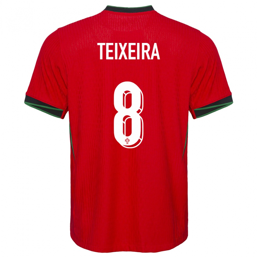 Mænd Portugal Joao Teixeira #8 Rød Hjemmebane Spillertrøjer 24-26 Trøje T-Shirt