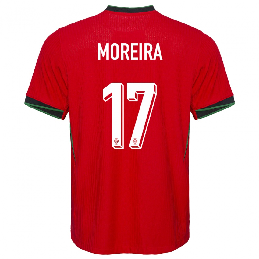 Mænd Portugal Goncalo Moreira #17 Rød Hjemmebane Spillertrøjer 24-26 Trøje T-Shirt