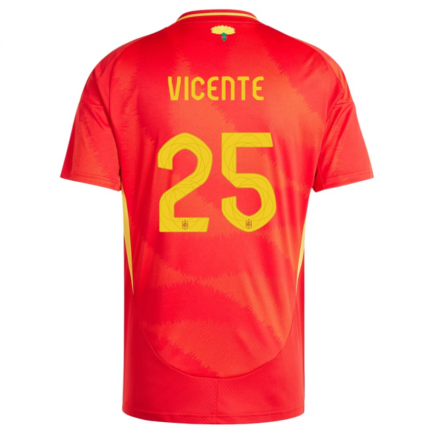 Mænd Spanien Ainhoa Vicente #25 Rød Hjemmebane Spillertrøjer 24-26 Trøje T-Shirt