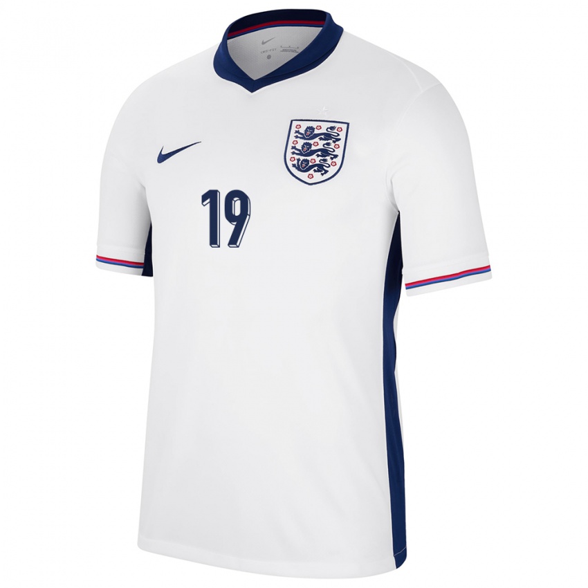 Mænd England Harvey Elliott #19 Hvid Hjemmebane Spillertrøjer 24-26 Trøje T-Shirt