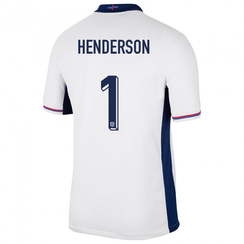 Mænd England Dean Henderson #1 Hvid Hjemmebane Spillertrøjer 24-26 Trøje T-Shirt