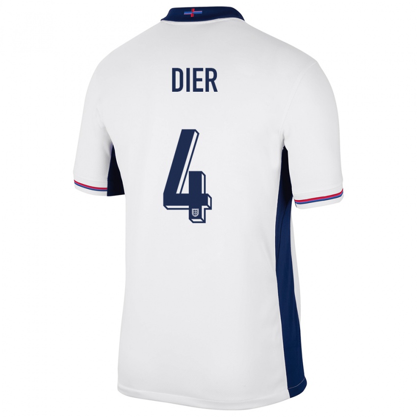 Mænd England Eric Dier #4 Hvid Hjemmebane Spillertrøjer 24-26 Trøje T-Shirt