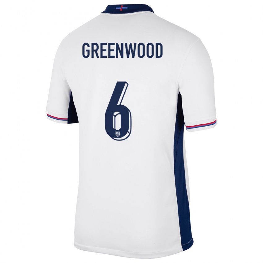 Mænd England Alex Greenwood #6 Hvid Hjemmebane Spillertrøjer 24-26 Trøje T-Shirt