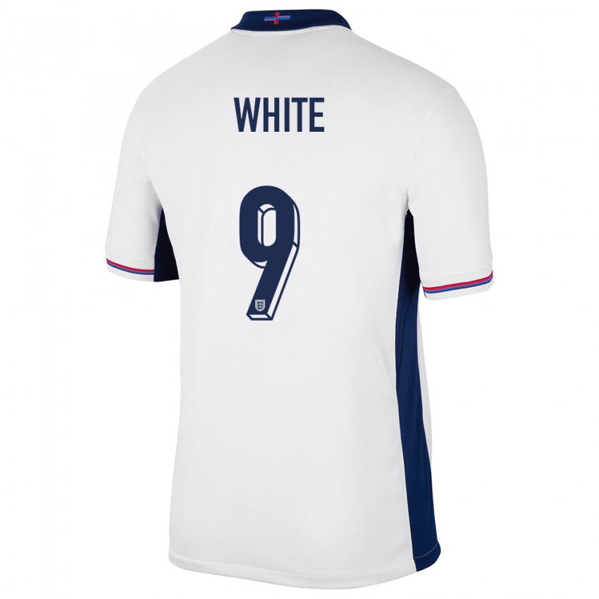Mænd England Ellen White #9 Hvid Hjemmebane Spillertrøjer 24-26 Trøje T-Shirt