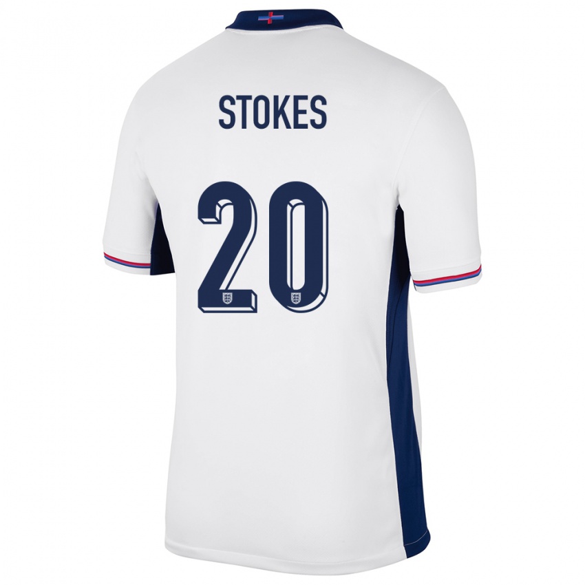 Mænd England Demi Stokes #20 Hvid Hjemmebane Spillertrøjer 24-26 Trøje T-Shirt