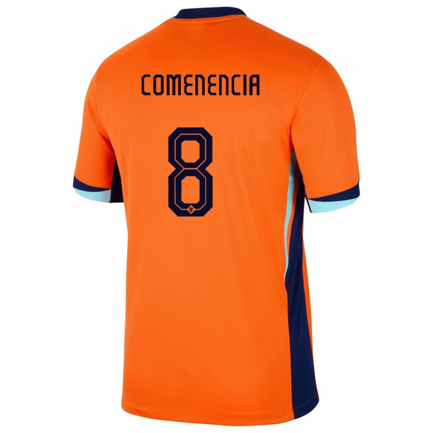 Mænd Holland Livano Comenencia #8 Orange Hjemmebane Spillertrøjer 24-26 Trøje T-Shirt