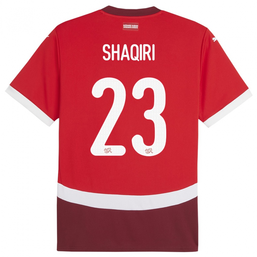 Mænd Schweiz Xherdan Shaqiri #23 Rød Hjemmebane Spillertrøjer 24-26 Trøje T-Shirt