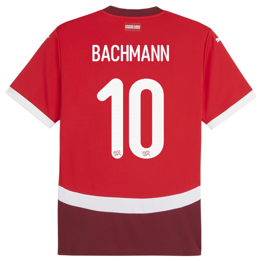 Mænd Schweiz Ramona Bachmann #10 Rød Hjemmebane Spillertrøjer 24-26 Trøje T-Shirt
