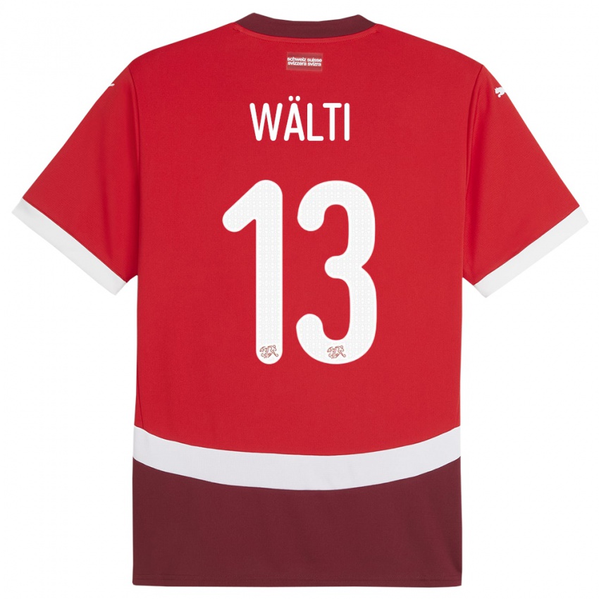 Mænd Schweiz Lia Walti #13 Rød Hjemmebane Spillertrøjer 24-26 Trøje T-Shirt