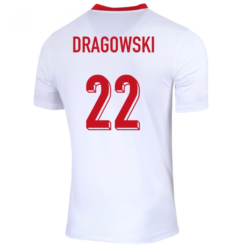Mænd Polen Bartlomiej Dragowski #22 Hvid Hjemmebane Spillertrøjer 24-26 Trøje T-Shirt