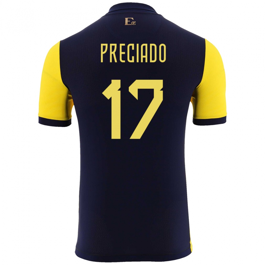 Mænd Ecuador Angelo Preciado #17 Gul Hjemmebane Spillertrøjer 24-26 Trøje T-Shirt