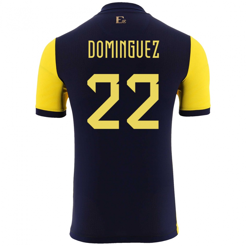 Mænd Ecuador Alexander Dominguez #22 Gul Hjemmebane Spillertrøjer 24-26 Trøje T-Shirt