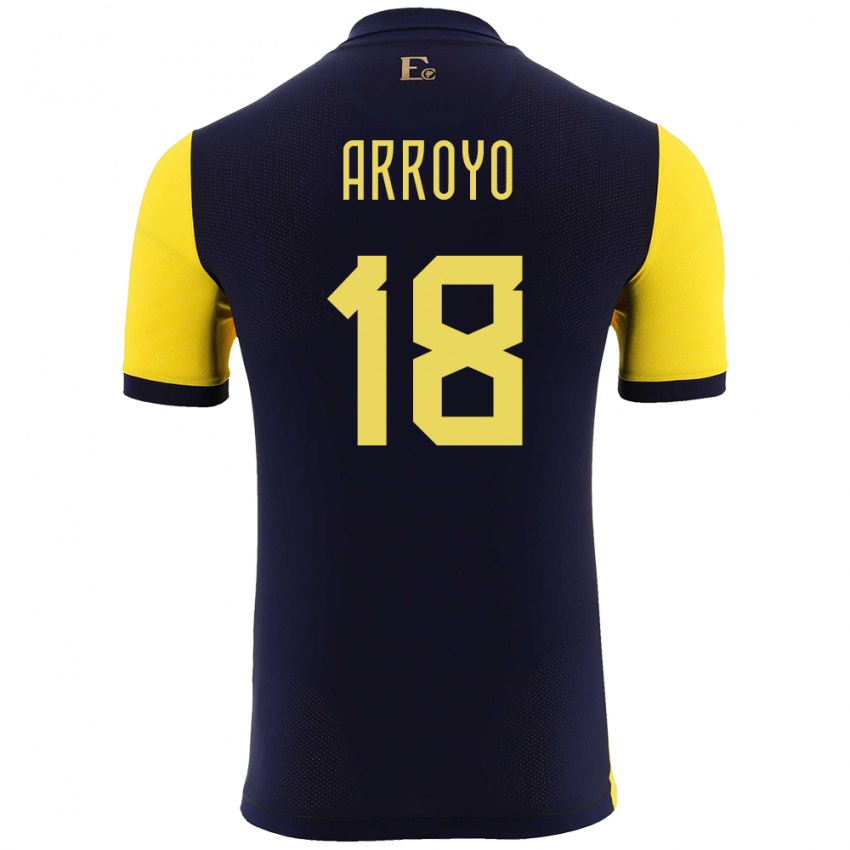 Mænd Ecuador Jean Arroyo #18 Gul Hjemmebane Spillertrøjer 24-26 Trøje T-Shirt