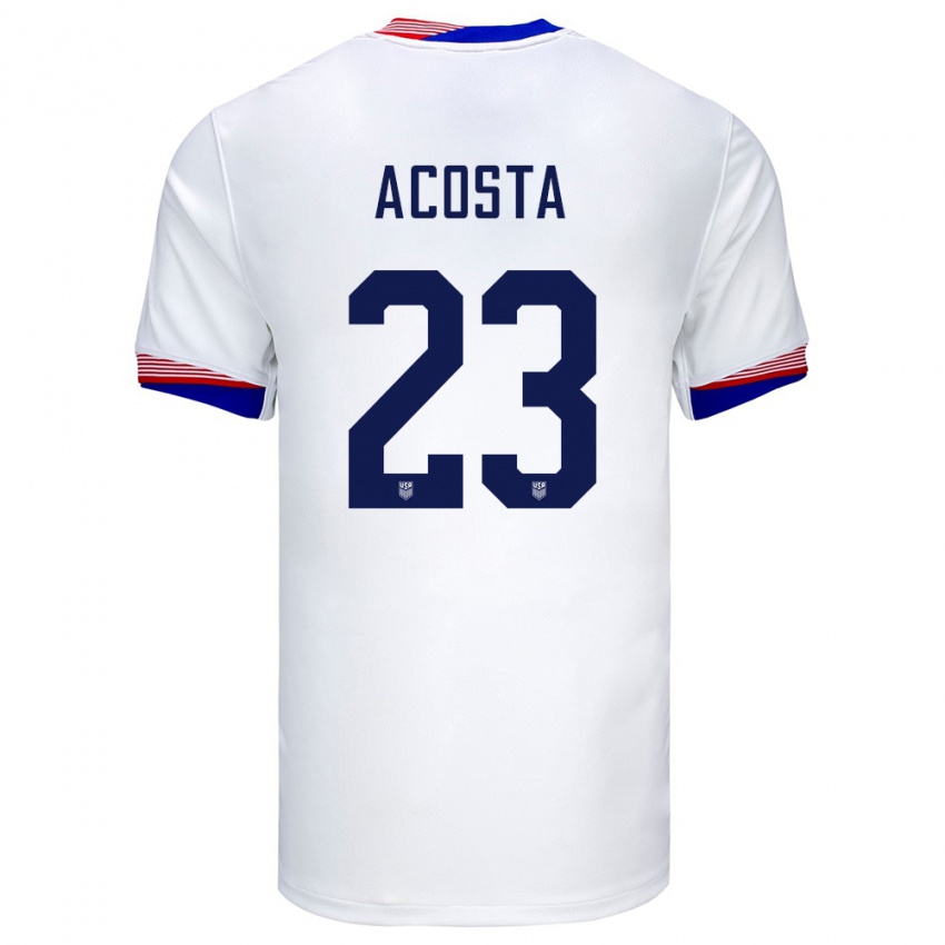 Mænd Usa Kellyn Acosta #23 Hvid Hjemmebane Spillertrøjer 24-26 Trøje T-Shirt