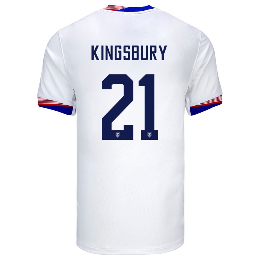 Mænd Usa Aubrey Kingsbury #21 Hvid Hjemmebane Spillertrøjer 24-26 Trøje T-Shirt