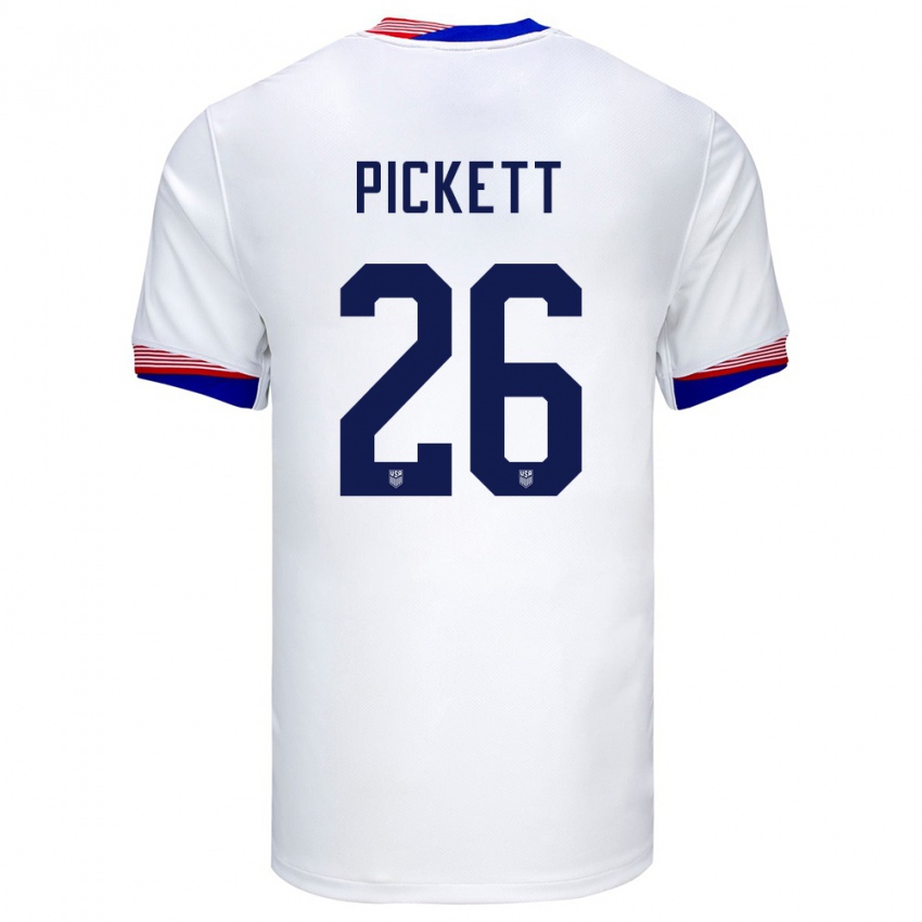 Mænd Usa Carson Pickett #26 Hvid Hjemmebane Spillertrøjer 24-26 Trøje T-Shirt