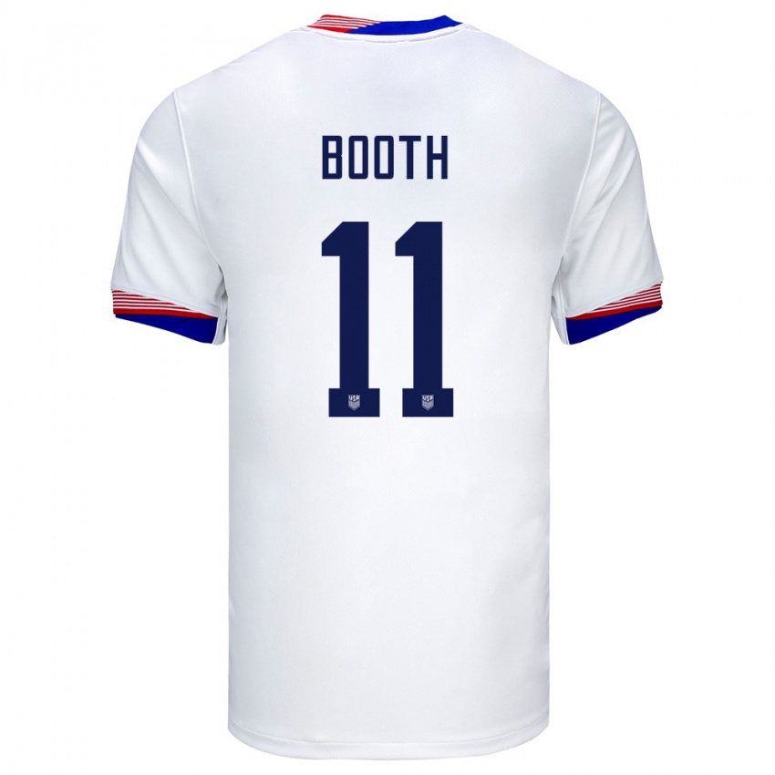Mænd Usa Zach Booth #11 Hvid Hjemmebane Spillertrøjer 24-26 Trøje T-Shirt