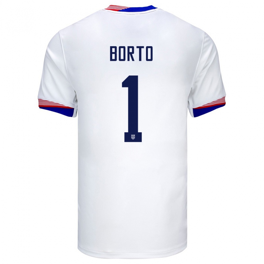 Mænd Usa Alexander Borto #1 Hvid Hjemmebane Spillertrøjer 24-26 Trøje T-Shirt