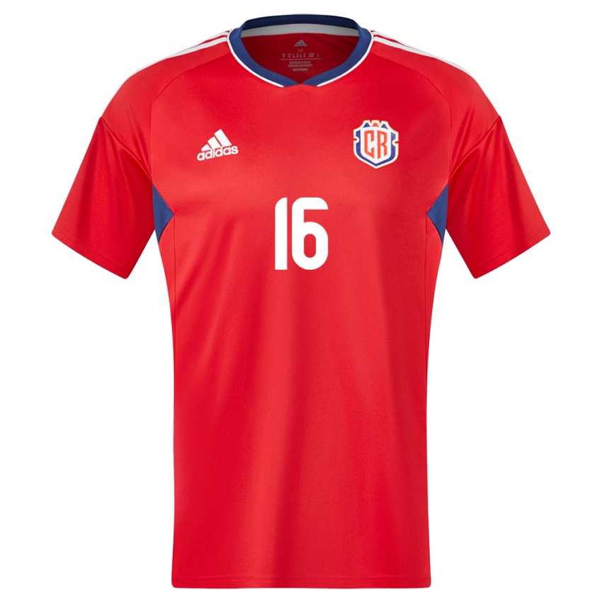 Mænd Costa Rica Katherine Alvarado #16 Rød Hjemmebane Spillertrøjer 24-26 Trøje T-Shirt