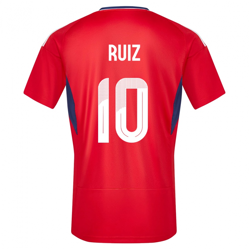 Mænd Costa Rica Bryan Ruiz #10 Rød Hjemmebane Spillertrøjer 24-26 Trøje T-Shirt
