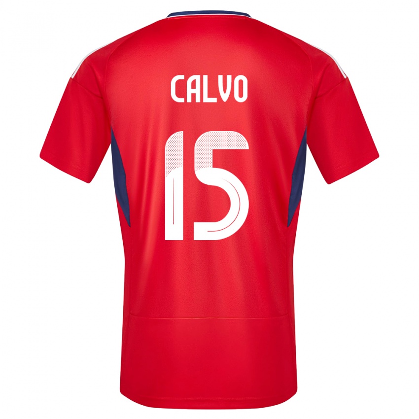 Mænd Costa Rica Francisco Calvo #15 Rød Hjemmebane Spillertrøjer 24-26 Trøje T-Shirt