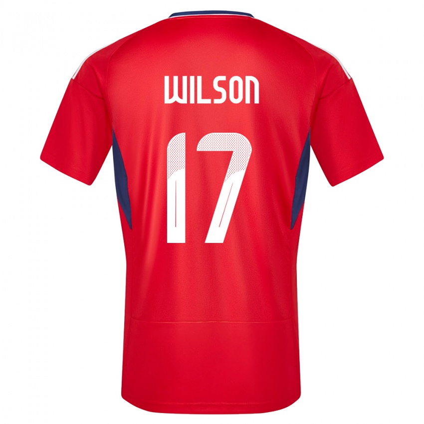 Mænd Costa Rica Roan Wilson #17 Rød Hjemmebane Spillertrøjer 24-26 Trøje T-Shirt