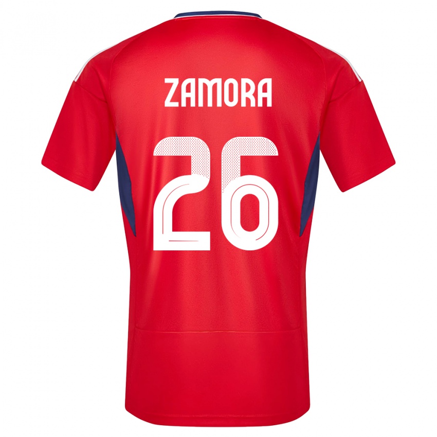 Mænd Costa Rica Alvaro Zamora #26 Rød Hjemmebane Spillertrøjer 24-26 Trøje T-Shirt