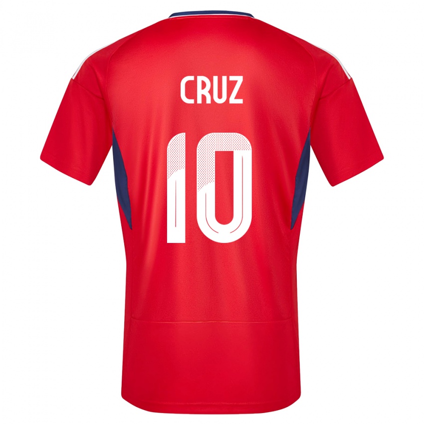 Mænd Costa Rica Shirley Cruz #10 Rød Hjemmebane Spillertrøjer 24-26 Trøje T-Shirt