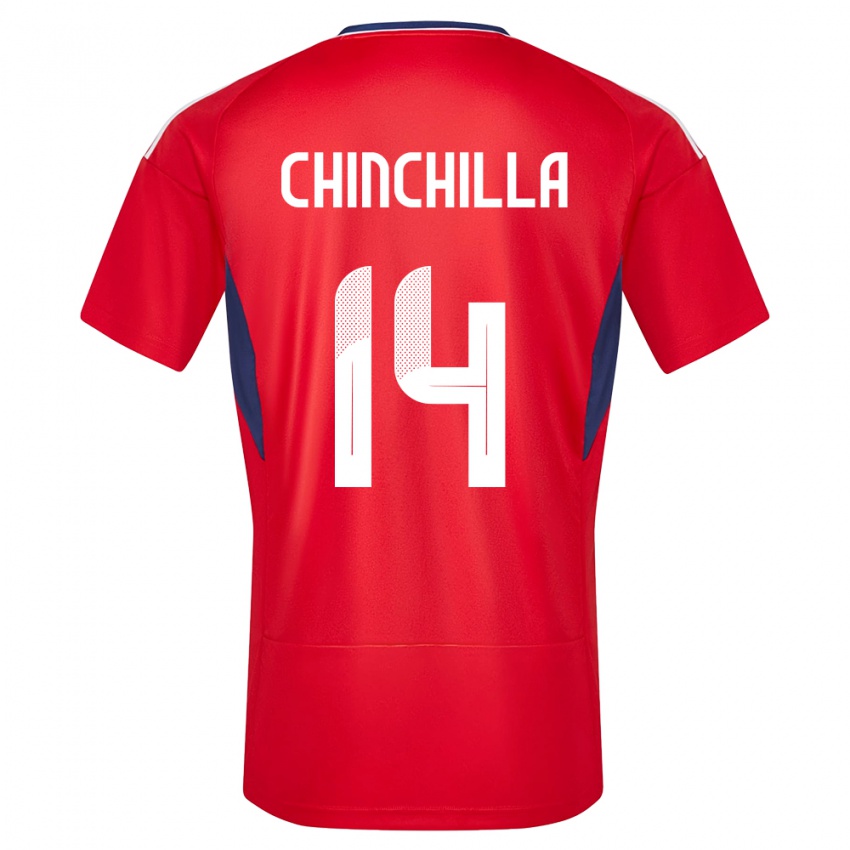 Mænd Costa Rica Priscila Chinchilla #14 Rød Hjemmebane Spillertrøjer 24-26 Trøje T-Shirt