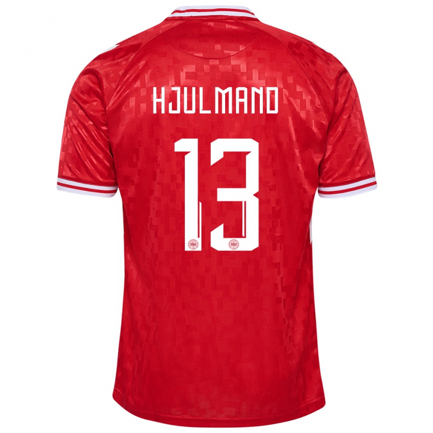Mænd Danmark Morten Hjulmand #13 Rød Hjemmebane Spillertrøjer 24-26 Trøje T-Shirt