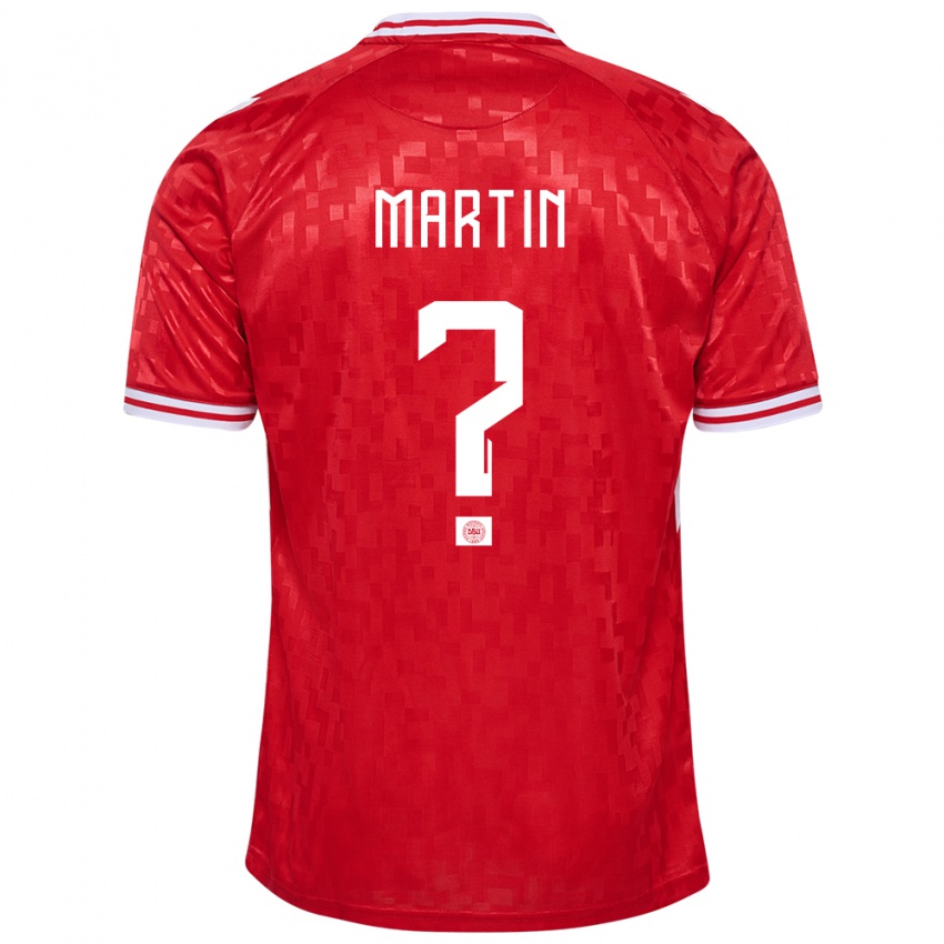 Mænd Danmark Lucas Martin #0 Rød Hjemmebane Spillertrøjer 24-26 Trøje T-Shirt