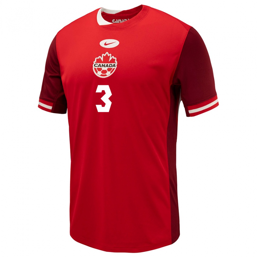 Mænd Canada Gaël De Montigny #3 Rød Hjemmebane Spillertrøjer 24-26 Trøje T-Shirt