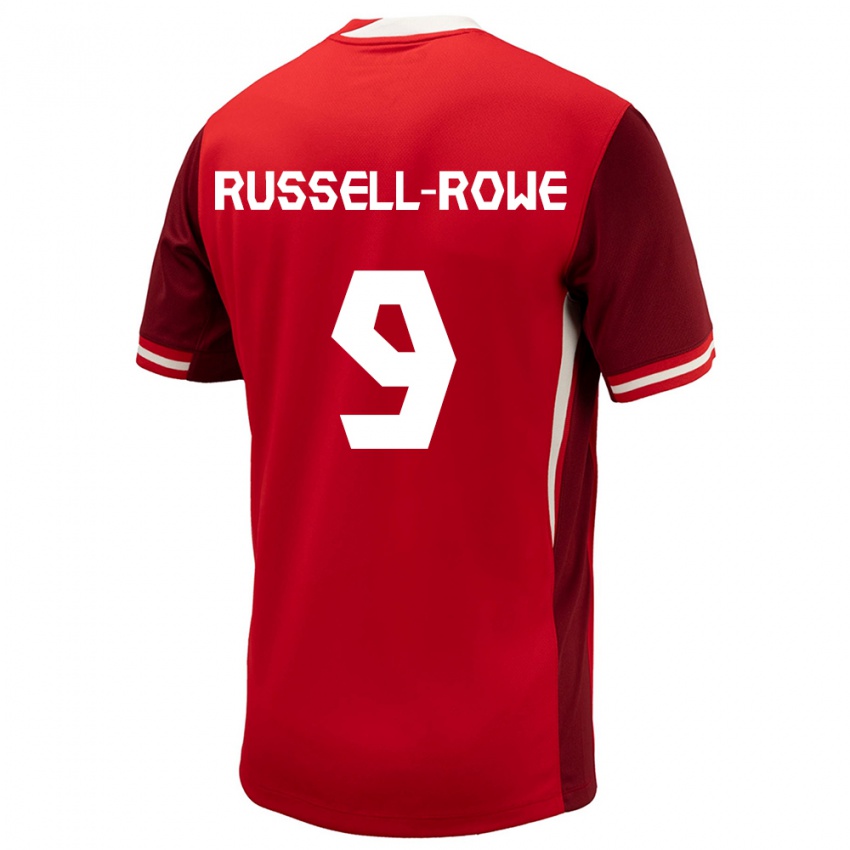 Mænd Canada Jacen Russell-Rowe #9 Rød Hjemmebane Spillertrøjer 24-26 Trøje T-Shirt