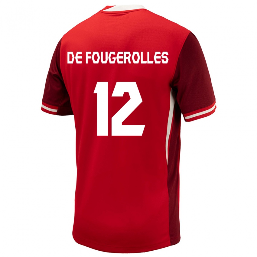 Mænd Canada Luc De Fougerolles #12 Rød Hjemmebane Spillertrøjer 24-26 Trøje T-Shirt