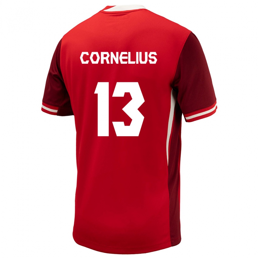 Mænd Canada Derek Cornelius #13 Rød Hjemmebane Spillertrøjer 24-26 Trøje T-Shirt