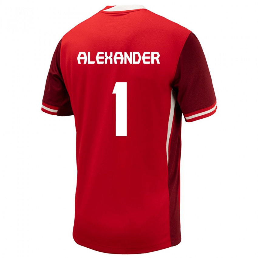 Mænd Canada Ben Alexander #1 Rød Hjemmebane Spillertrøjer 24-26 Trøje T-Shirt