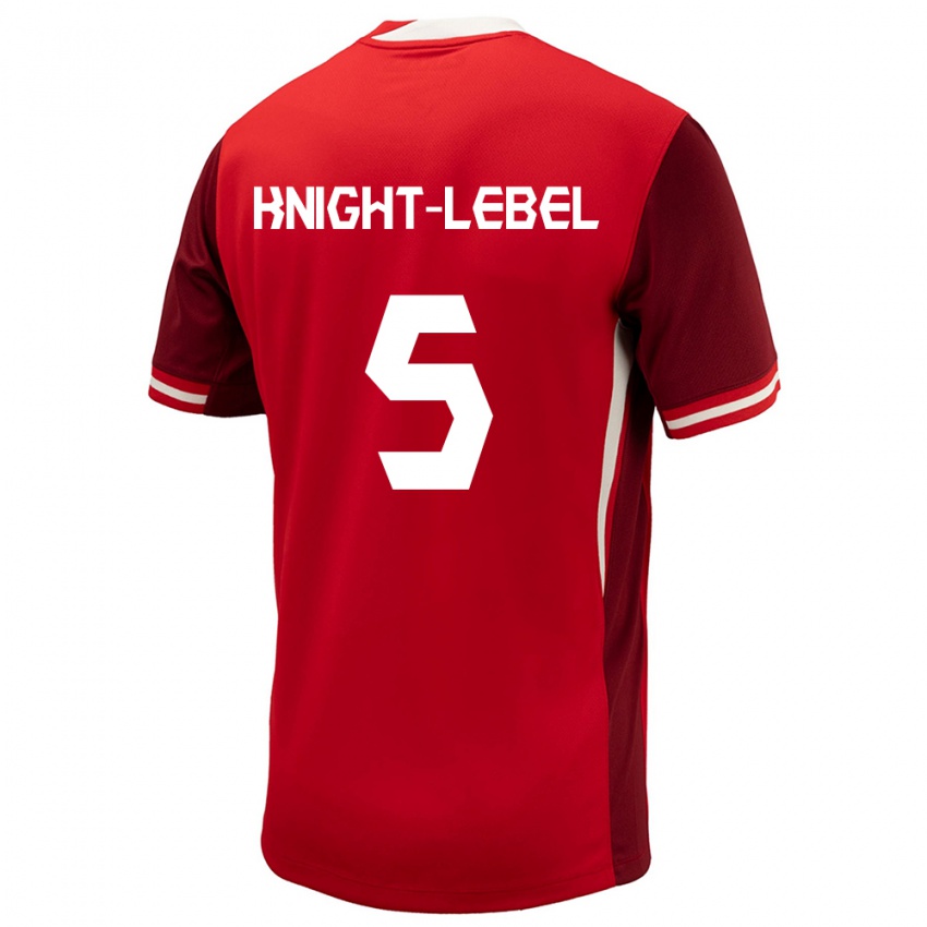 Mænd Canada Jamie Knight Lebel #5 Rød Hjemmebane Spillertrøjer 24-26 Trøje T-Shirt