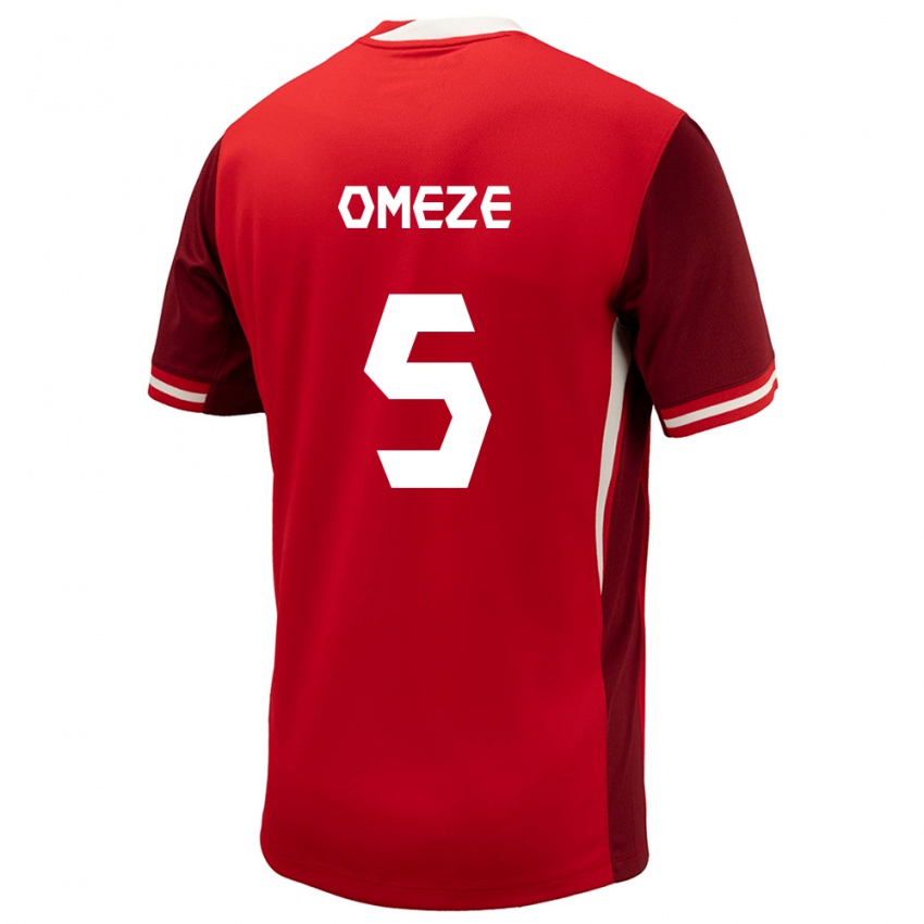 Mænd Canada Chimere Omeze #5 Rød Hjemmebane Spillertrøjer 24-26 Trøje T-Shirt